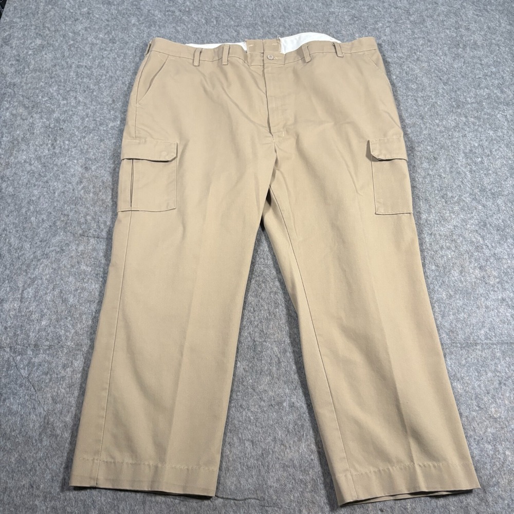 Red Kap Men's Cargo Pants Size 50 Tan‎ Beige Flat Front Hemmed Outdoor Casual